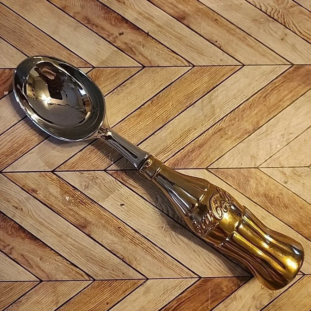 Metal Coca Cola Ice Cream Scoop 8 Inches Long Handle In Shape of Coke Bottle